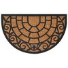 vidaXL Tapete de porta semicircular 45x75 cm borracha e fibra de coco