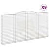 vidaXL Cestos gabi&atilde;o arqueados 9pcs 400x30x200/220cm ferro galvanizado