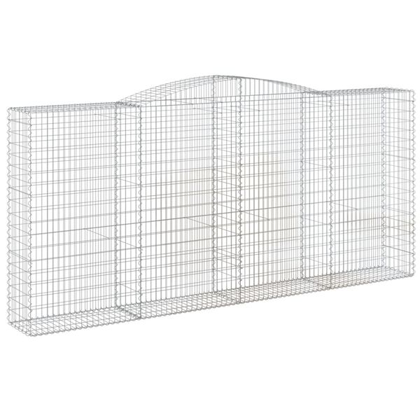 vidaXL Cestos gabi&atilde;o arqueados 2pcs 400x50x180/200cm ferro galvanizado