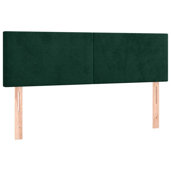 vidaXL Cabeceira de cama 2 pcs veludo 72x5x78/88 cm verde-escuro