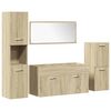 vidaXL 4 pcs conj. m&oacute;veis casa banho derivados madeira carvalho sonoma