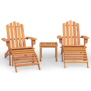 vidaXL 3 pcs conjunto lounge de jardim Adirondack ac&aacute;cia maci&ccedil;a