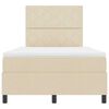 vidaXL Cama Box com colch&atilde;o com cabeceira Creme 120 x 200 cm tecido