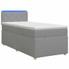 vidaXL Cama Box Spring com Colch&atilde;o e LED Cinzento-claro 90 x 190 cm