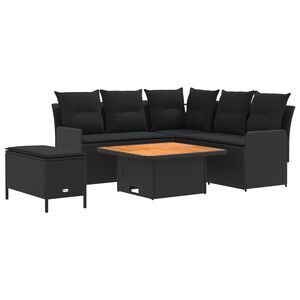 vidaXL Conjuntos de m&oacute;veis 5 unid. Preto Rattan de PE