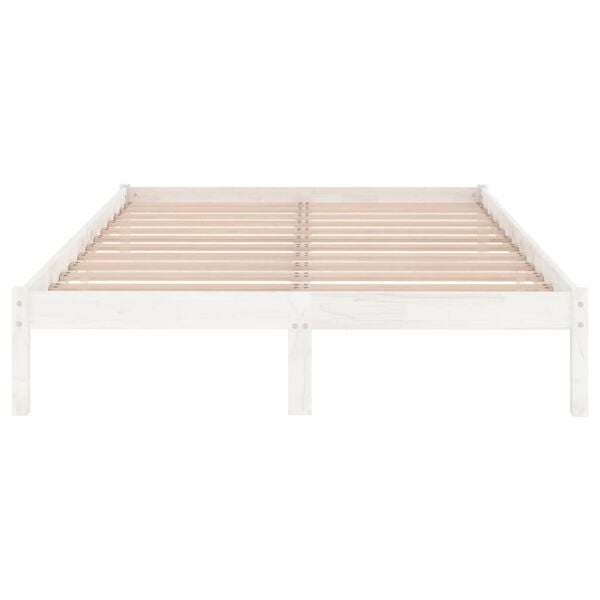 vidaXL Estrutura de cama 120x200 cm pinho maci&ccedil;o branco