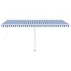 vidaXL Toldo autom&aacute;tico independente 500x350 cm azul e branco