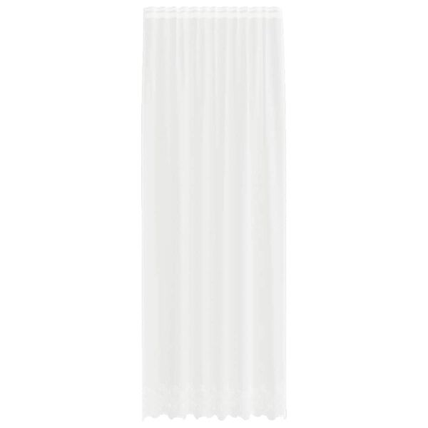 vidaXL Cortina de Renda com cortinas Branco 280 x 150 cm Poli&eacute;ster