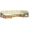 vidaXL Conjunto de Sof&aacute;s para Exterior 6 pcs Branco e Creme Poli&eacute;ster