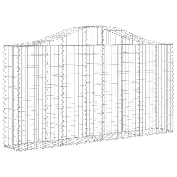 vidaXL Cestos gabião arqueados 30 pcs 200x30x100/120 ferro galvanizado
