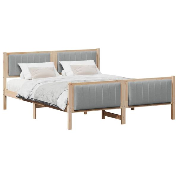 vidaXL Estrutura da cama Marrom e cinza claro 150 x 200 cm