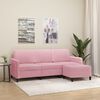 vidaXL Sof&aacute; de 3 lugares com apoio de p&eacute;s 180 cm veludo rosa