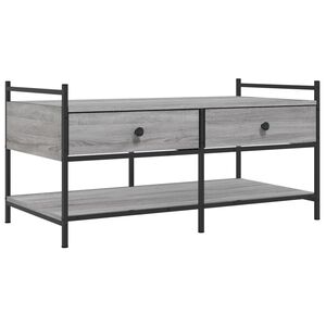 vidaXL Mesa de centro 99x50x50 cm derivados de madeira cinzento sonoma