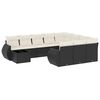 vidaXL 11 pcs conjunto sof&aacute;s de jardim c/ almofad&otilde;es vime PE preto