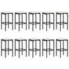 vidaXL 11 pcs conjunto de bar p/ jardim c/ almofadões vime PE preto
