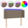 vidaXL Cabeceira cama luzes LED tecido 93x16x78/88cm cinza-acastanhado