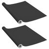 vidaXL Autocolante para m&oacute;veis 2 pcs 500x90 cm PVC preto