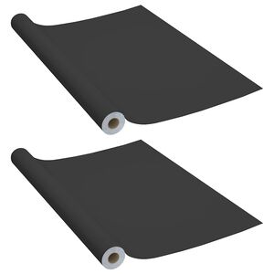vidaXL Autocolante para m&oacute;veis 2 pcs 500x90 cm PVC preto