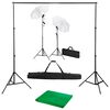 vidaXL Kit est&uacute;dio de fotografia com fundo + ilumina&ccedil;&atilde;o e sombrinhas