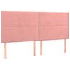 vidaXL Estrutura de cama c/ cabeceira 200x200 cm veludo rosa