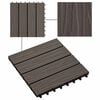 vidaXL Telha de Deck Design 3D 11 pcs Marrom Escuro 30 x 30 cm WPC