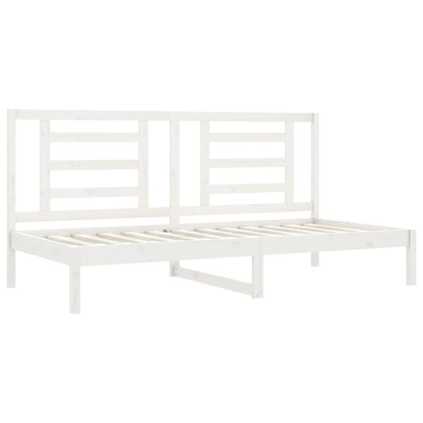 vidaXL Sof&aacute;-cama sem colch&atilde;o 80x200 cm madeira de pinho maci&ccedil;a branco