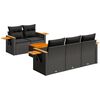 vidaXL 6 pcs conjunto sof&aacute;s de jardim c/ almofad&otilde;es vime PE preto