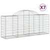 vidaXL Cestos gabi&atilde;o arqueados 7 pcs 200x50x80/100cm ferro galvanizado