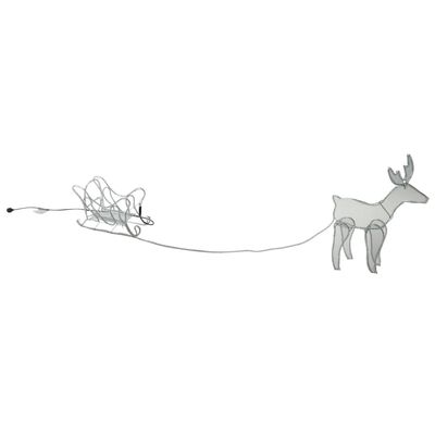 Ambiance Cordão de luz natalício em forma de rena com trenó 14 m