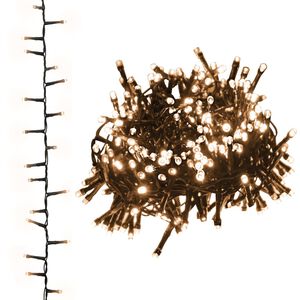 vidaXL Cord&atilde;o de luzes compacto 400 luzes LED 13 m PVC branco quente