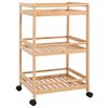 vidaXL Carrinho de Cozinha com Rodas Natural 46 x 38 x 76 cm Bambu