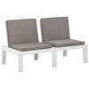 vidaXL 4 pcs conjunto lounge de jardim com almofad&otilde;es pl&aacute;stico branco