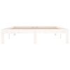 vidaXL Estrutura de cama casal 135x190 cm madeira maci&ccedil;a branco