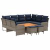vidaXL Conjuntos de m&oacute;veis 8 unid. Cinza e Azul Marinho Rattan de PE