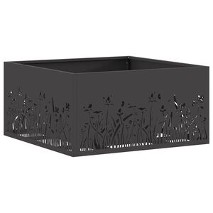 vidaXL Bowl de Fogo Preto A&ccedil;o resistente &agrave;s intemp&eacute;ries