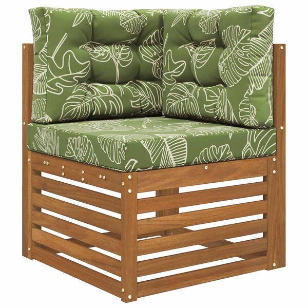 vidaXL Almofada para Sof&aacute; Externo 3 pcs Design de Folha Poli&eacute;ster