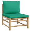 vidaXL 8 pcs conjunto lounge de jardim bambu c/ almofadões verdes