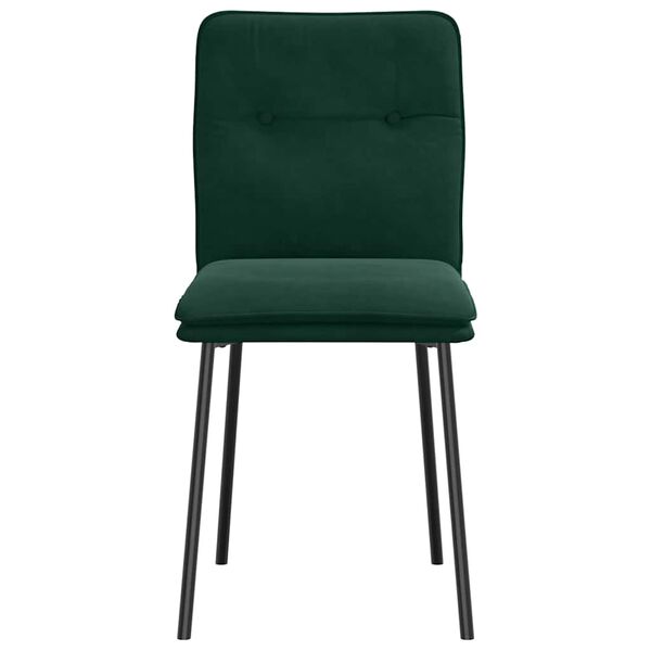vidaXL Cadeiras de jantar 2 pcs veludo verde-escuro