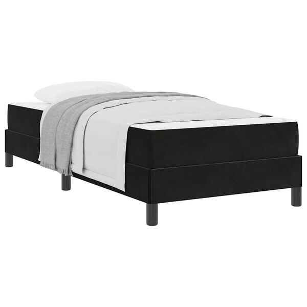 vidaXL Cama Box com colchão Preto 100 x 200 cm tecido