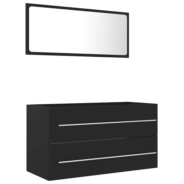 vidaXL 2 pcs conjunto m&oacute;veis de casa de banho contraplacado cinzento