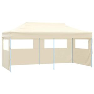 vidaXL Tenda dobr&aacute;vel profissional festas 4 paredes 3x6m a&ccedil;o creme