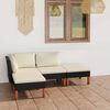 vidaXL 4 pcs conjunto lounge de jardim c/ almofad&otilde;es vime PE preto