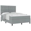 vidaXL Cama Box com cabeceira Cinzento-claro 140 x 190 cm tecido