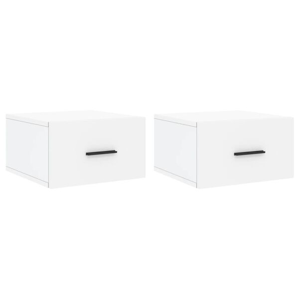 vidaXL Mesas de cabeceira montagem na parede 2 pcs 35x35x20 cm branco