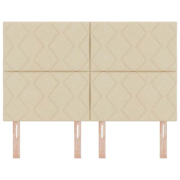 vidaXL Cabeceira com cabeceira Creme 160 cm Couro Sint&eacute;tico