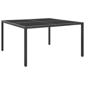 vidaXL Mesa de jardim 130x130x72 cm a&ccedil;o e vidro antracite