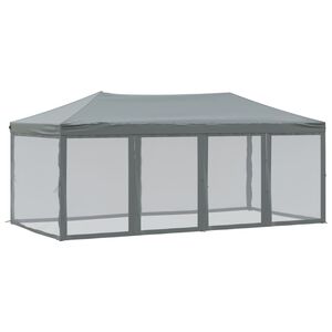 vidaXL Tenda para festas dobr&aacute;vel com paredes laterais 3x6 m antracite