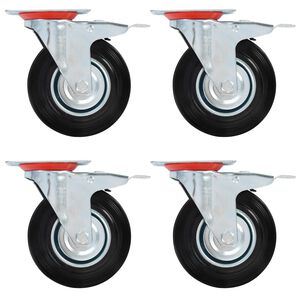 vidaXL Rodas girat&oacute;rias com trav&otilde;es duplos 4 pcs 125 mm