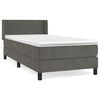 vidaXL Cama com molas/colch&atilde;o 80x200 cm veludo cinza-escuro