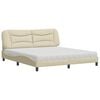 vidaXL Cama com colch&atilde;o Hvar 180x200 cm tecido cor creme